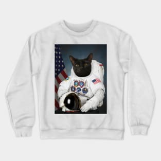 Black Cat Astronaut (Nasa Employee Photo) Crewneck Sweatshirt